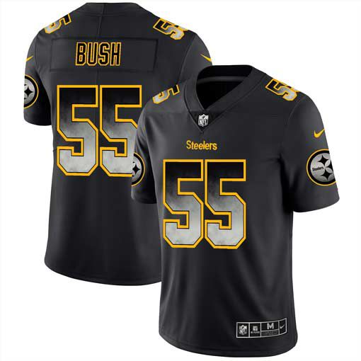 Men Pittsburgh Steelers #55 Bush Nike Teams Black Smoke Fashion Limited NFL Jerseys->minnesota vikings->NFL Jersey